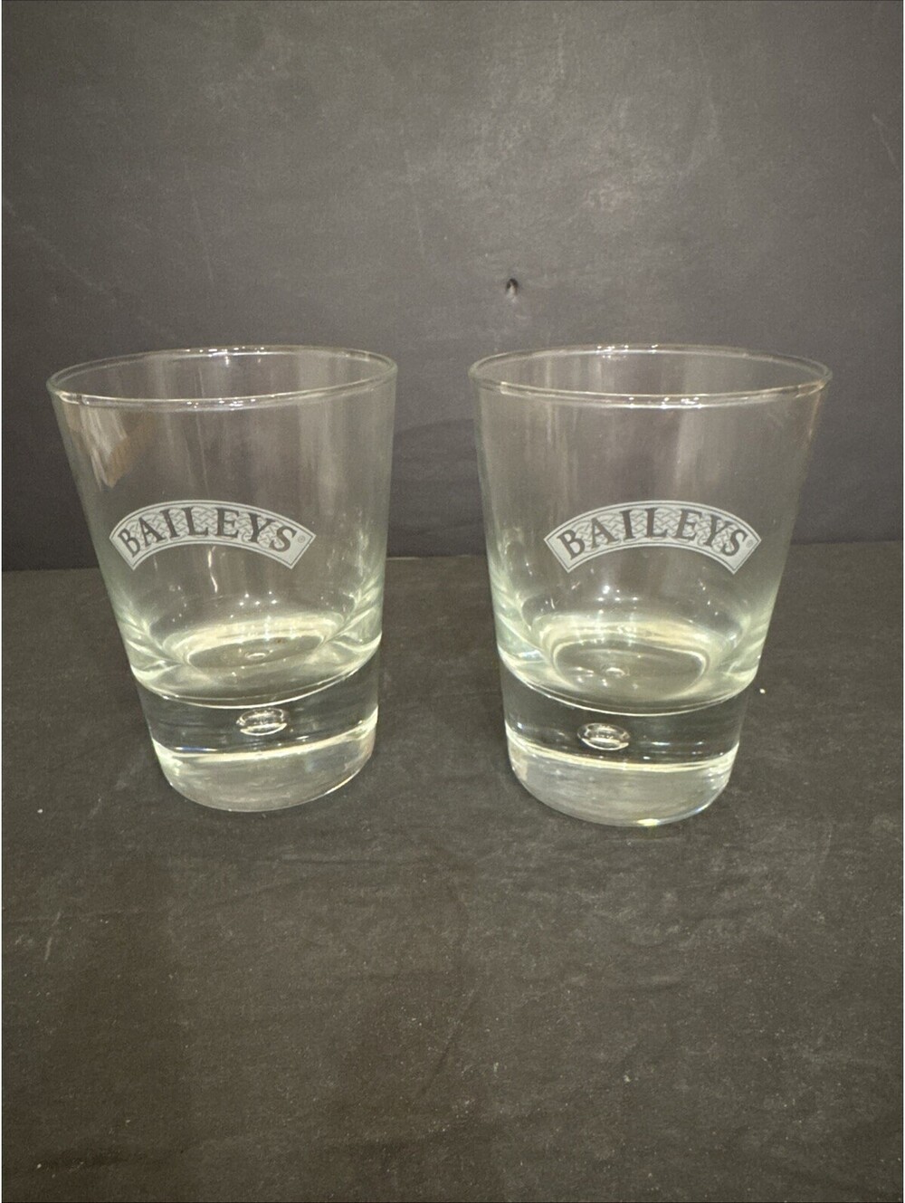 Baileys Irish Cream Bubble Base (2) Glasses Barware Advertising US 4.25” H
